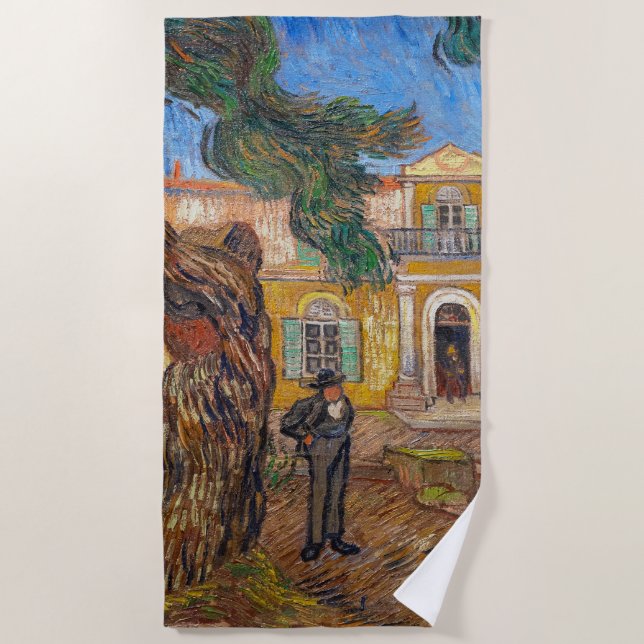 Vincent Van Gogh - Saint-Paul Asylum in Saint-Remy Beach Towel (Front)