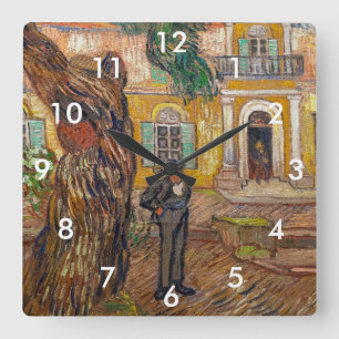 Vincent Van Gogh - Saint-Paul Asylum in Saint-Remy Square Wall Clock