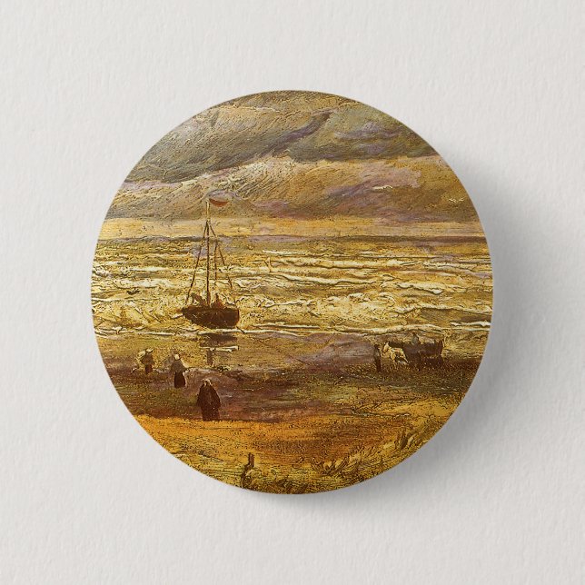 Vincent van Gogh - Sea at Scheveningen 6 Cm Round Badge (Front)