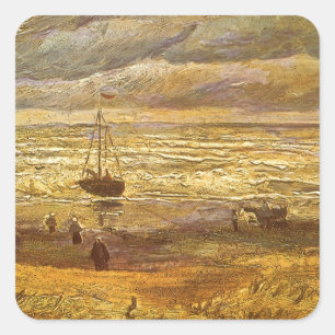 Vincent van Gogh - Sea at Scheveningen Square Sticker