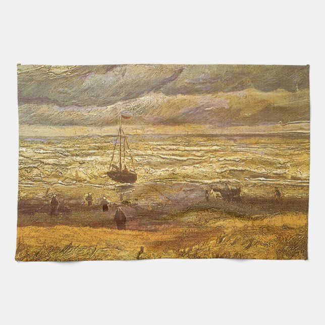 Vincent van Gogh - Sea at Scheveningen Tea Towel (Horizontal)