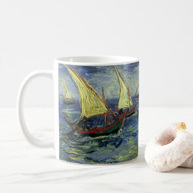 Vincent van Gogh - Seascape at Saintes Maries Coffee Mug (With Donut)