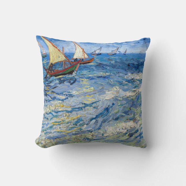 Vincent van Gogh - Seascape at Saintes-Maries Cushion (Front)