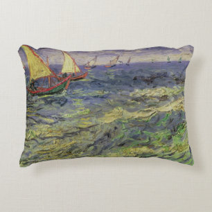 Vincent van Gogh   Seascape at Saintes-Maries Decorative Cushion