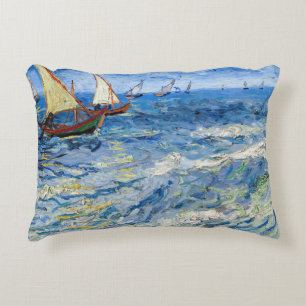 Vincent van Gogh - Seascape at Saintes-Maries Decorative Cushion