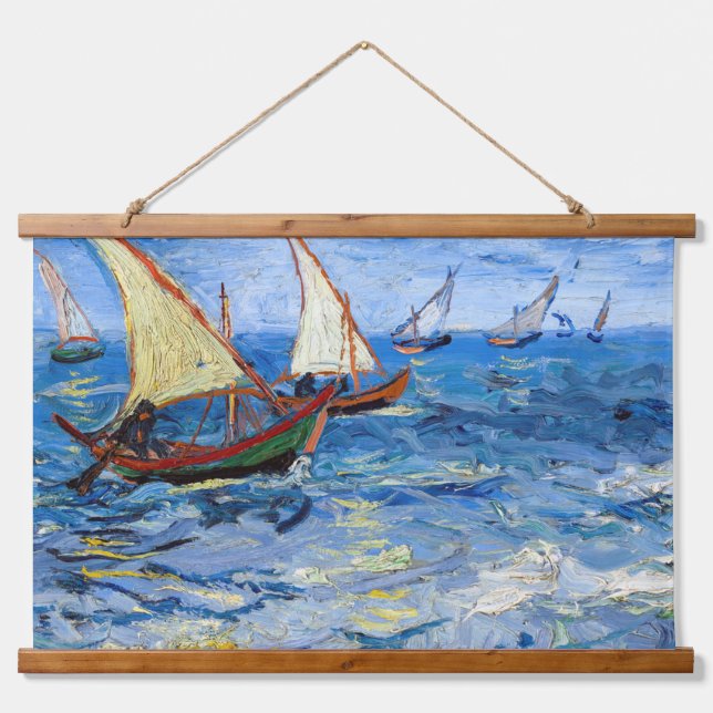 Vincent van Gogh - Seascape at Saintes-Maries Hanging Tapestry (Front)