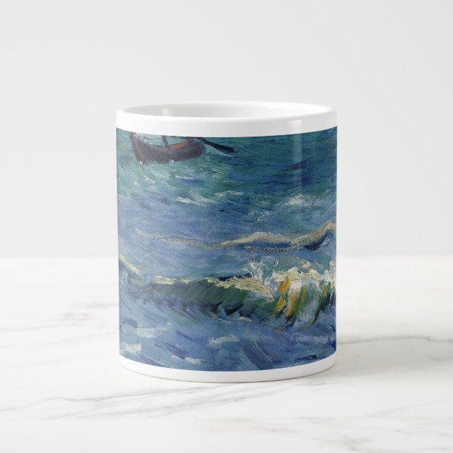 Vincent Van Gogh - Seascape at Saintes-Maries Large Coffee Mug (Front)