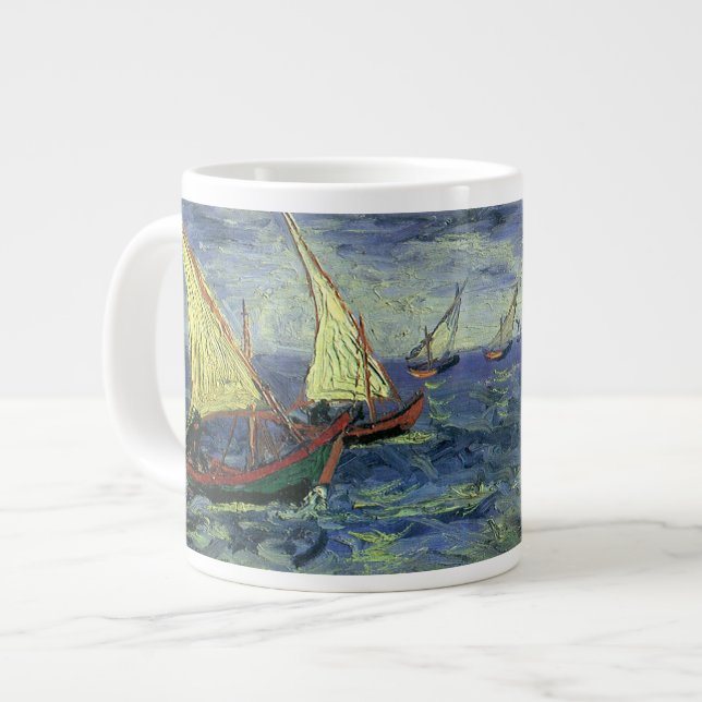 Vincent van Gogh - Seascape at Saintes Maries Large Coffee Mug (Front Left)
