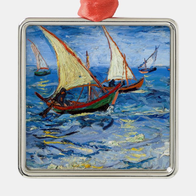 Vincent van Gogh - Seascape at Saintes-Maries Metal Tree Decoration (Front)