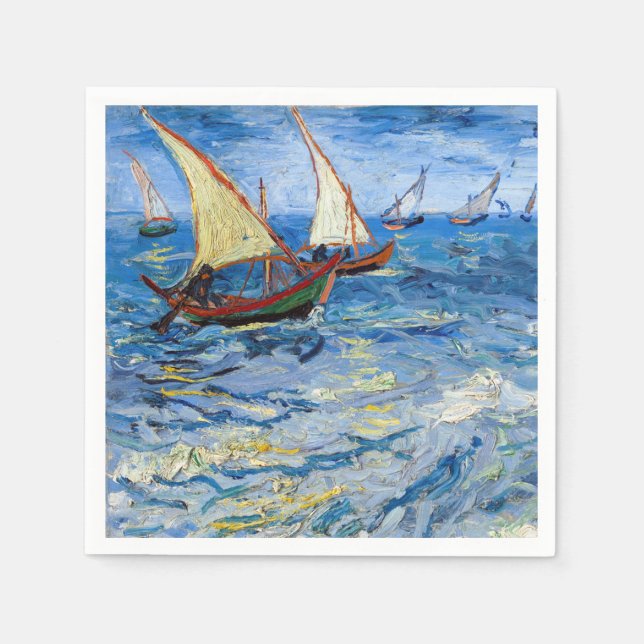 Vincent van Gogh - Seascape at Saintes-Maries Napkin (Front)