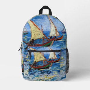 Vincent van Gogh - Seascape at Saintes-Maries Printed Backpack