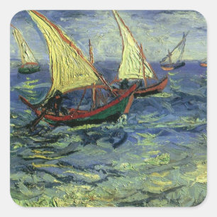 Vincent van Gogh - Seascape at Saintes Maries Square Sticker