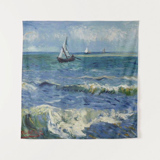 Vincent Van Gogh - Seascape at Saintes-Maries Tapestry (Front)