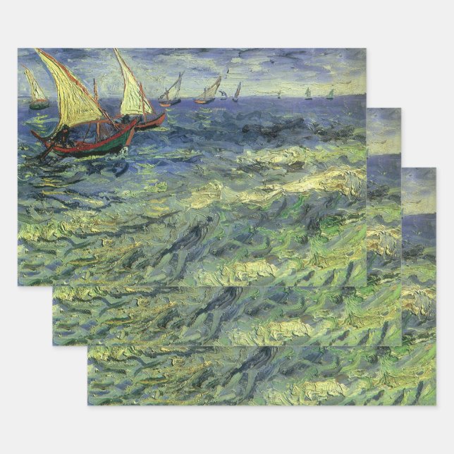 Vincent van Gogh - Seascape at Saintes Maries Wrapping Paper Sheet (Set)