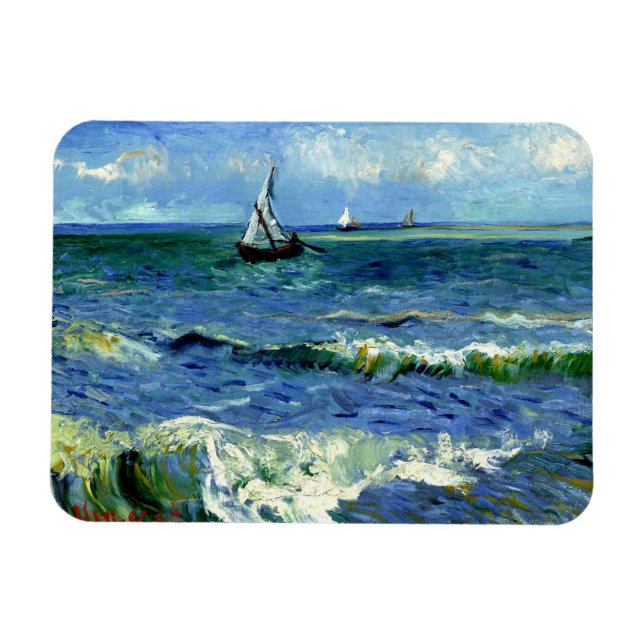 Vincent van Gogh - Seascape, fine art painting Magnet (Horizontal)