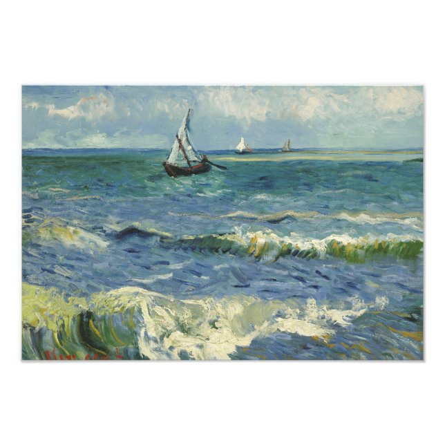 Vincent van Gogh - Seascape near Les Saintes Photo Print (Front)