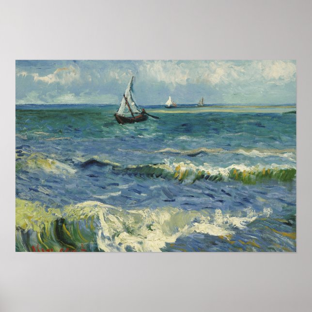 Vincent van Gogh - Seascape near Les Saintes Poster (Front)