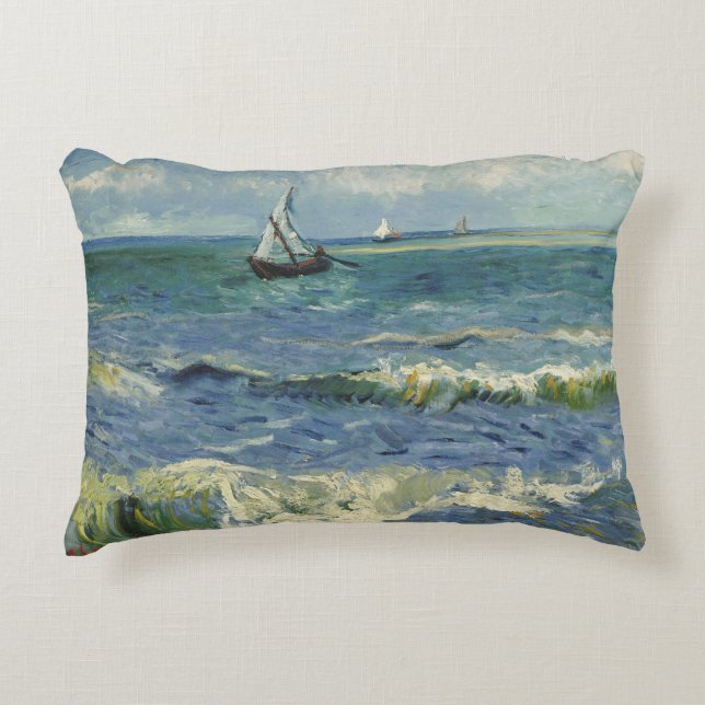Vincent van Gogh - Seascape Near Saintes Maries Decorative Cushion (Front)