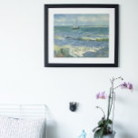 Vincent van Gogh - Seascape Near Saintes Maries Poster<br><div class="desc">Seascape near Les Saintes-Maries-de-la-Mer (1888) by Vincent van Gogh is a vintage fine art post impressionism maritime painting. A seascape featuring sailboats on the ocean with gentle waves near the beach. About the artist: Vincent Willem van Gogh (1853-1890) was a post impressionist painter whose work was most notable for its...</div>