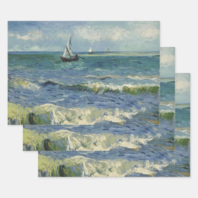 Vincent van Gogh - Seascape Near Saintes Maries Wrapping Paper Sheet (Set)