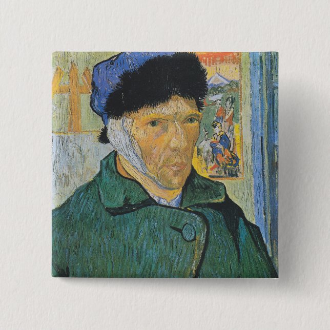 Vincent Van Gogh - Self Portrait 15 Cm Square Badge (Front)