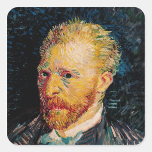 Vincent van Gogh   Self Portrait, 1887 Square Sticker