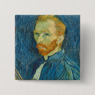 Vincent van Gogh Self Portrait, 1889 15 Cm Square Badge