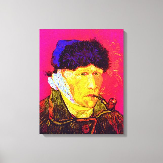 Vincent Van Gogh - Self Portrait Bandage Pop Art Canvas Print (Front)