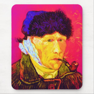 Vincent Van Gogh - Self Portrait Bandage Pop Art Mouse Mat