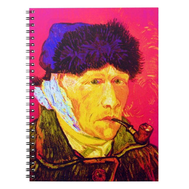 Vincent Van Gogh - Self Portrait Bandage Pop Art Notebook (Front)