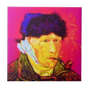 Vincent Van Gogh - Self Portrait Bandage Pop Art Tile