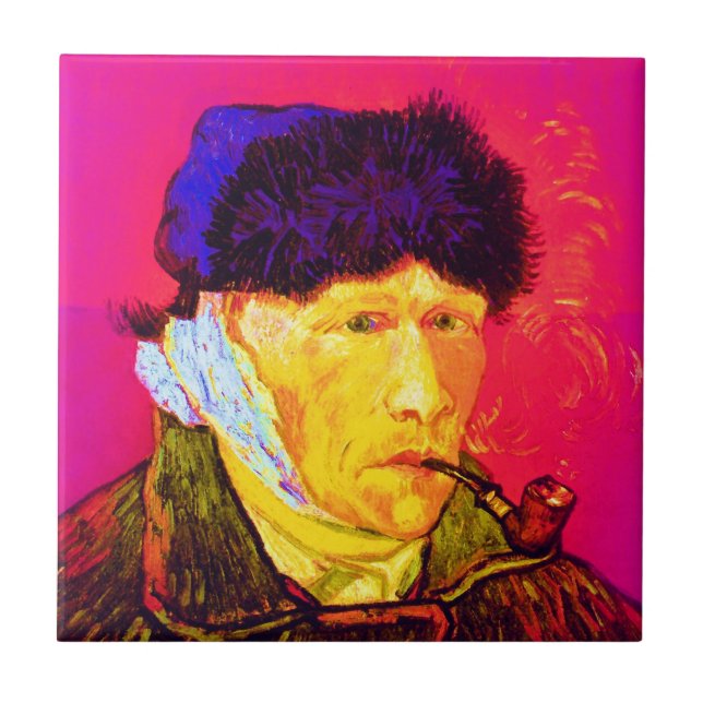 Vincent Van Gogh - Self Portrait Bandage Pop Art Tile (Front)