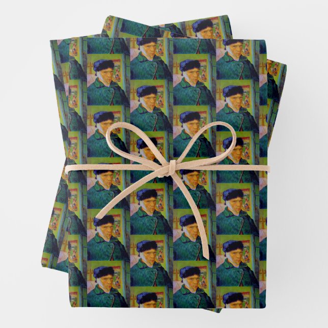 Vincent van Gogh Self Portrait Bandaged Ear Art  Wrapping Paper Sheet (In situ)