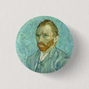 Vincent Van Gogh Self Portrait Blue Background 3 Cm Round Badge