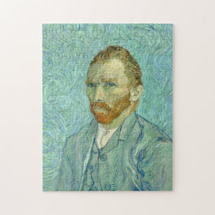 Vincent Van Gogh Self Portrait Blue Background Jigsaw Puzzle