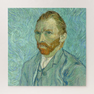 Vincent Van Gogh Self Portrait Blue Background Jigsaw Puzzle