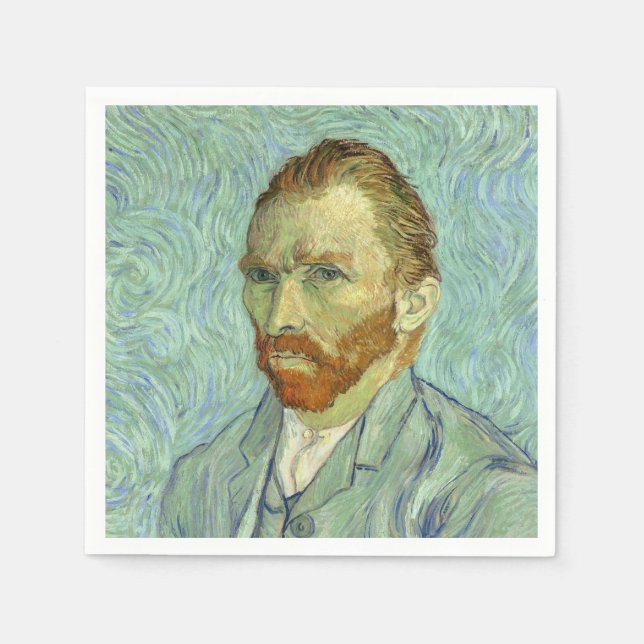 Vincent Van Gogh Self Portrait Fine Art Painting Napkin (Front)