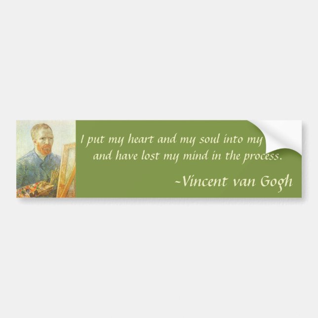 Vincent van Gogh - Self Portrait in Front of Easel Bumper Sticker (Front)