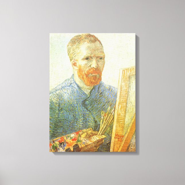 Vincent van Gogh - Self Portrait in Front of Easel Canvas Print (Front)