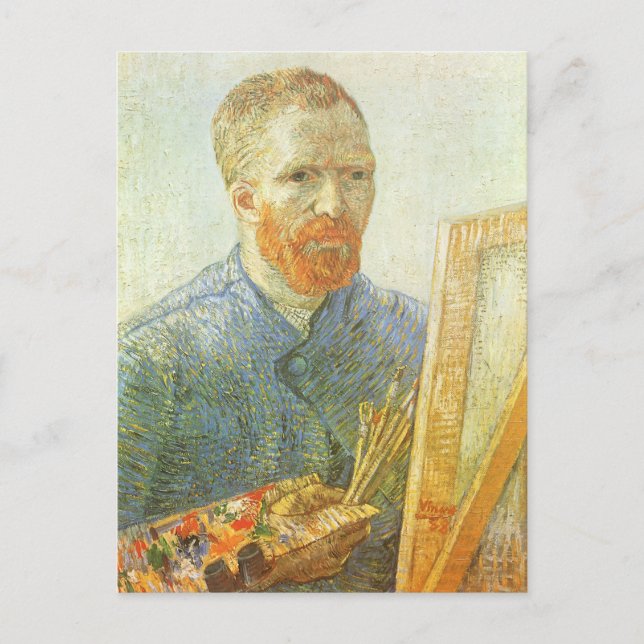 Vincent van Gogh - Self Portrait in Front of Easel Postcard (Front)