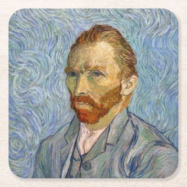Vincent Van Gogh - Self-Portrait Square Paper Coaster (Front)