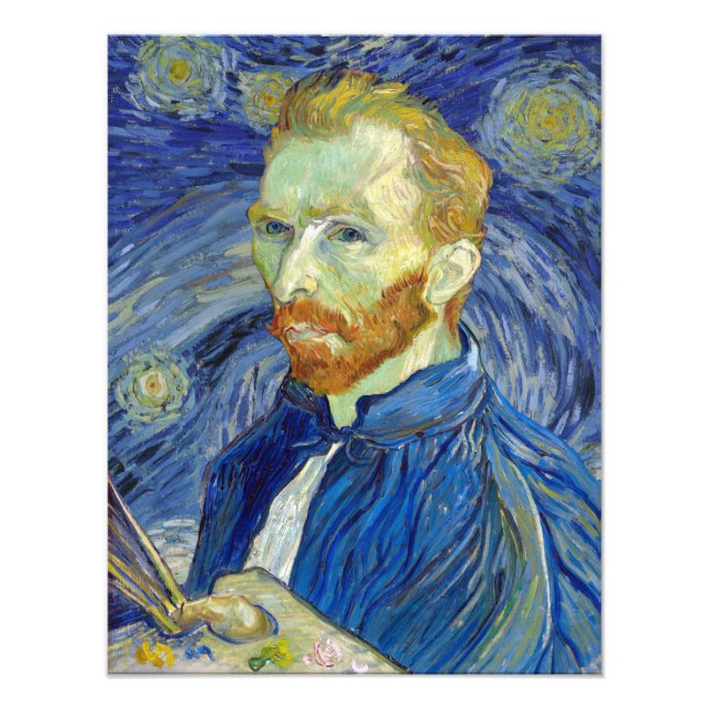 Vincent van Gogh Self-Portrait Starry Night Poster (Front)
