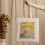 Vincent Van Gogh Self Portrait Straw Hat Custom Tote Bag<br><div class="desc">Vincent Van Gogh Self Portrait with a Straw Hat. A beautiful impressionist art painting by famous artist Van Gogh on a lovely impressionism artwork gift.</div>