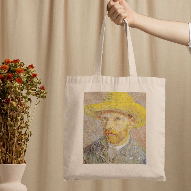 Vincent Van Gogh Self Portrait Straw Hat Custom Tote Bag (Creator Uploaded)