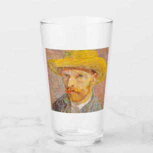 Vincent Van Gogh Self Portrait Straw Hat Glass