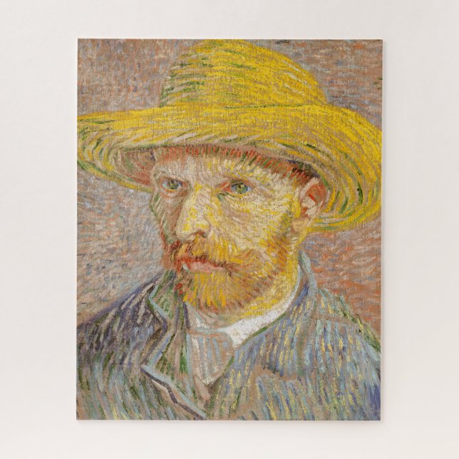 Vincent Van Gogh Self Portrait Straw Hat Jigsaw Puzzle (Vertical)