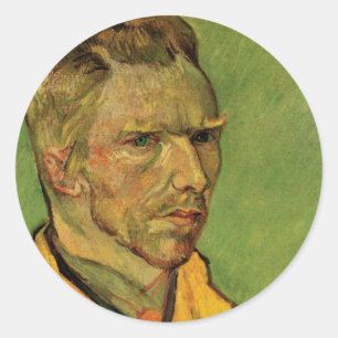 Vincent van Gogh Self Portrait, Vintage Fine Art Classic Round Sticker