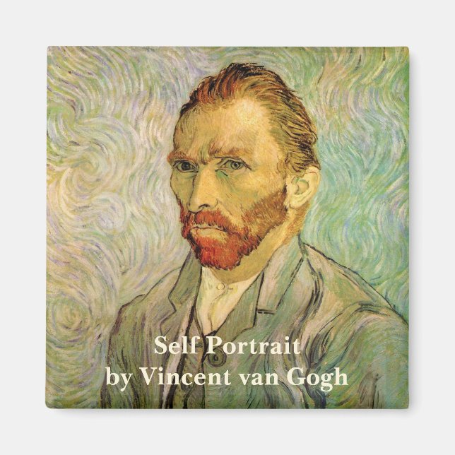Vincent van Gogh Self Portrait, Vintage Fine Art Magnet (Front)