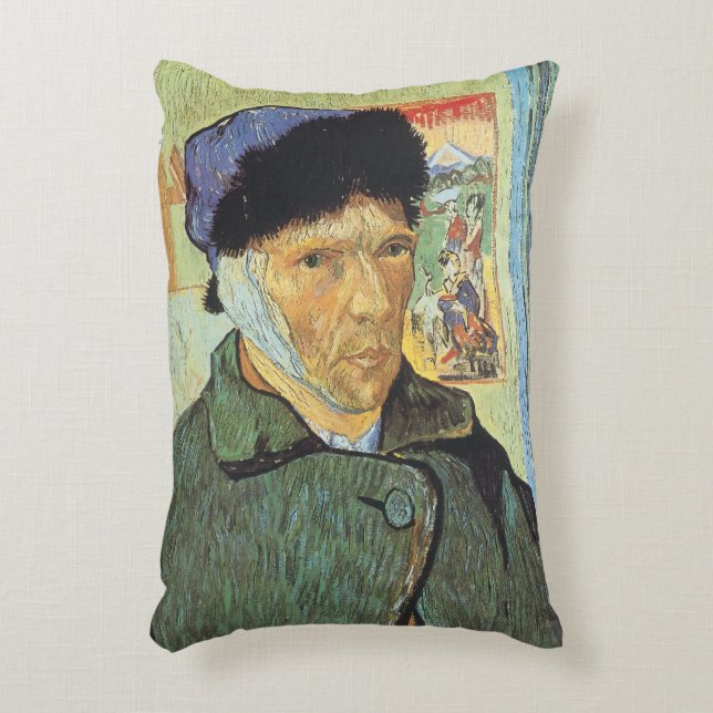 Vincent van Gogh - Self Portrait with Bandaged Ear Decorative Cushion (Front(Vertical))