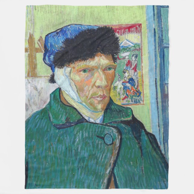 Vincent van Gogh - Self-portrait with bandaged ear Fleece Blanket (Front)